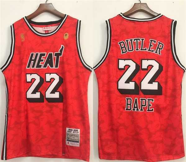 Men%27s Miami Heat #22 Jimmy Butler Red Stitched Jersey